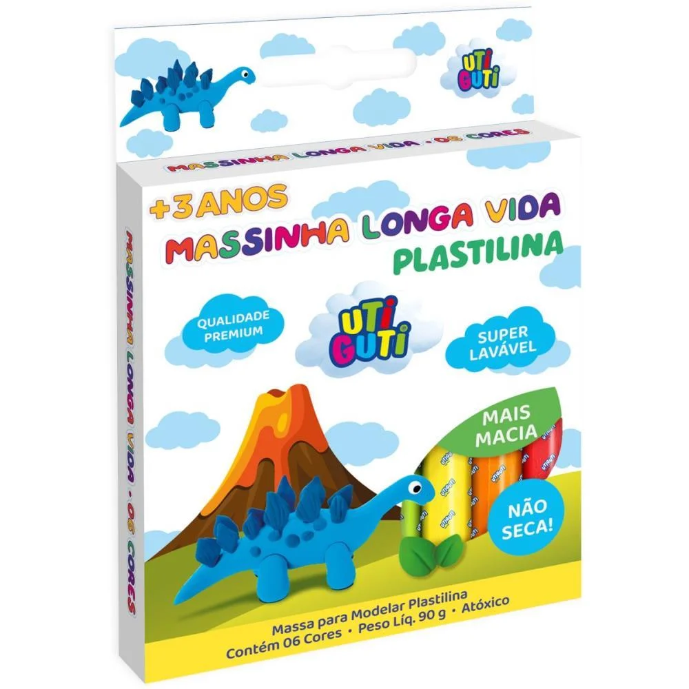 MASSA PARA MODELAR UTIGUTI LONGA VIDA 90G 6CORES CANSON (PCT.C/12) - imagem 4