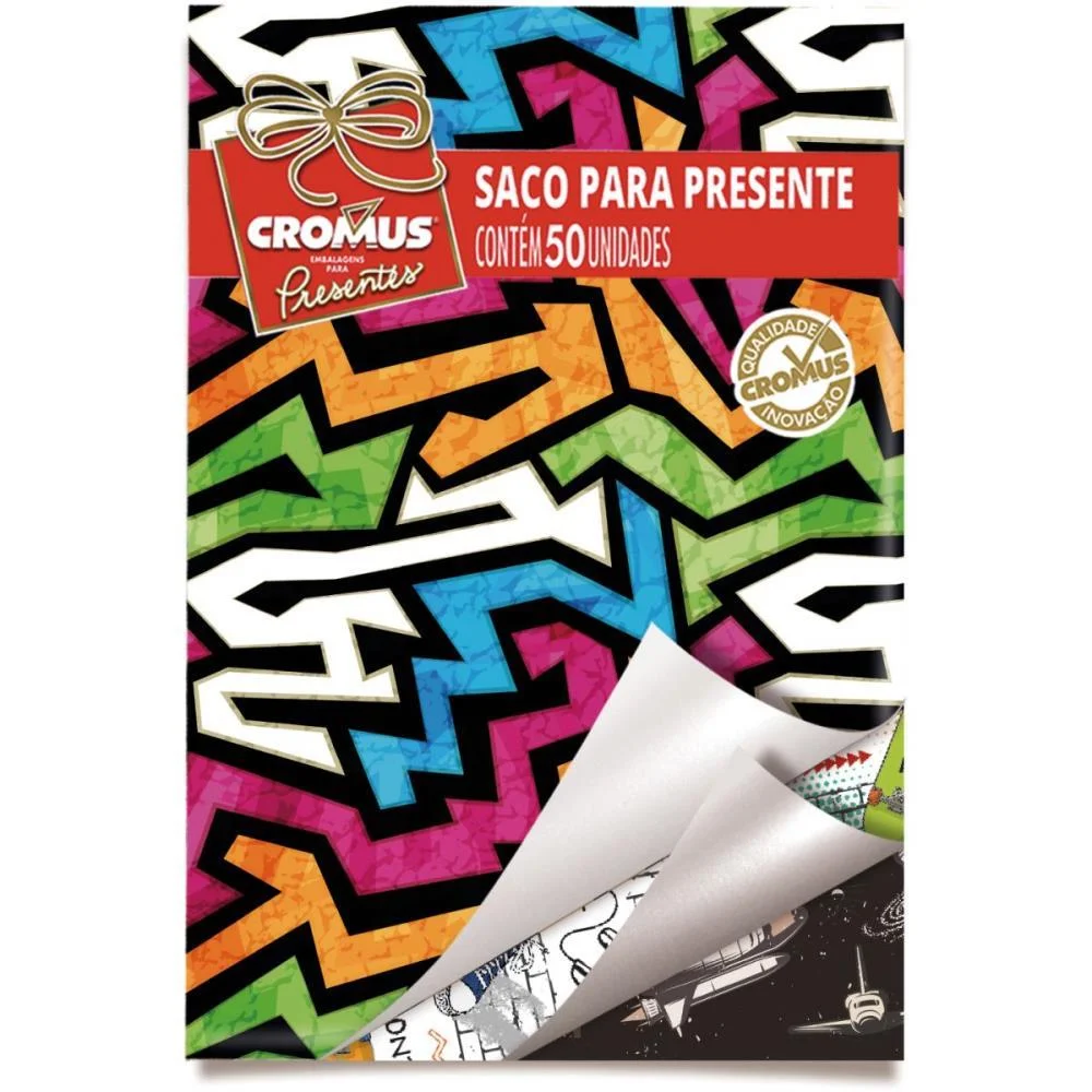 SACO METALIZADO 30X45CM PEROLADO JUVENIL 30X44CM (S) CROMUS (PCT.C/50) - imagem 2