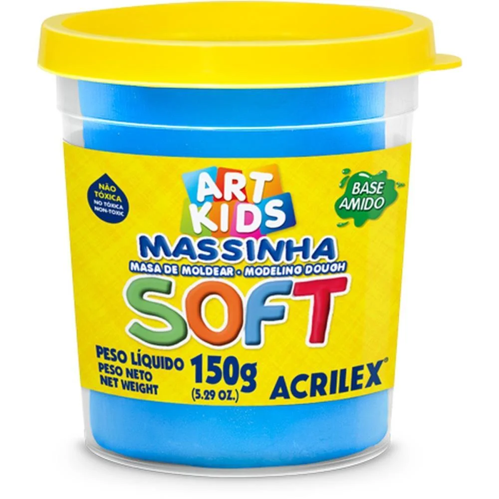 MASSA PARA MODELAR SOFT 150G.AZUL BS.AMIDO ACRILEX (POTE) - imagem 3