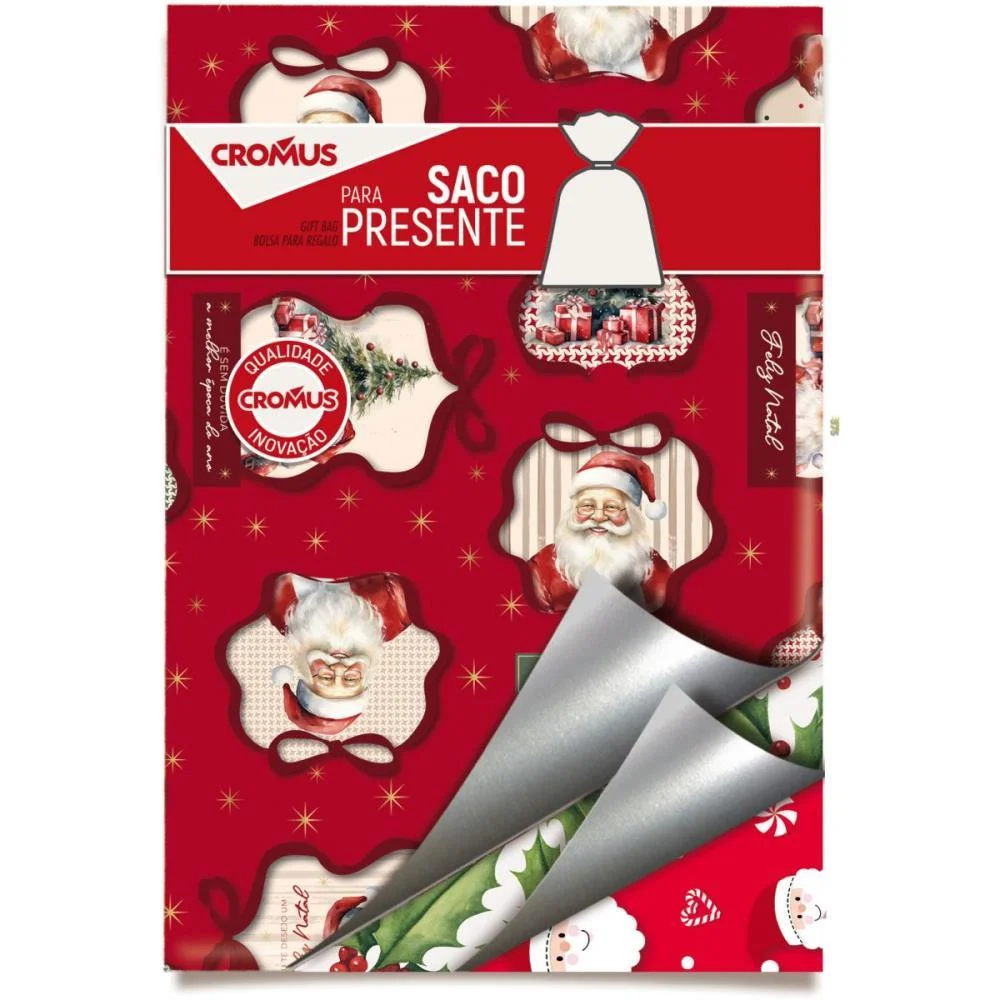 SACO METALIZADO DE NATAL 45X60CM SORTIDO CROMUS (PCT.C/25) - imagem 4
