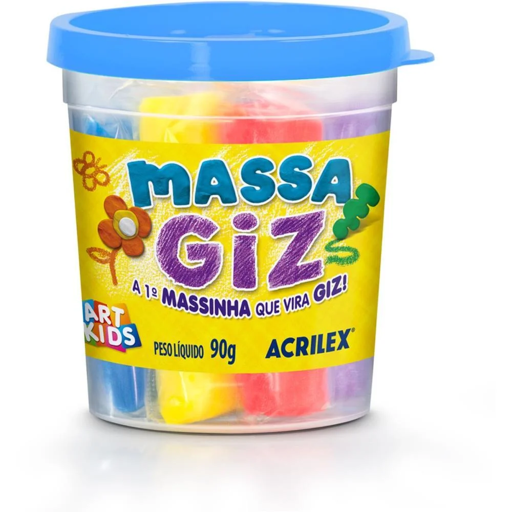 MASSA PARA MODELAR MASSA GIZ 6 CORES 100G (S) ACRILEX (CX.C/06) - imagem 3