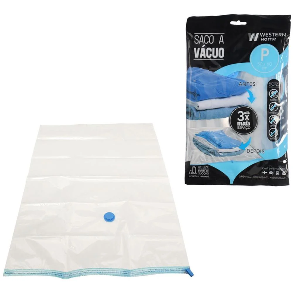 SACO PARA ARMAZENAGEM SACO A VÁCUO P 50X60CM WESTERN (UNIDADE) - imagem 5
