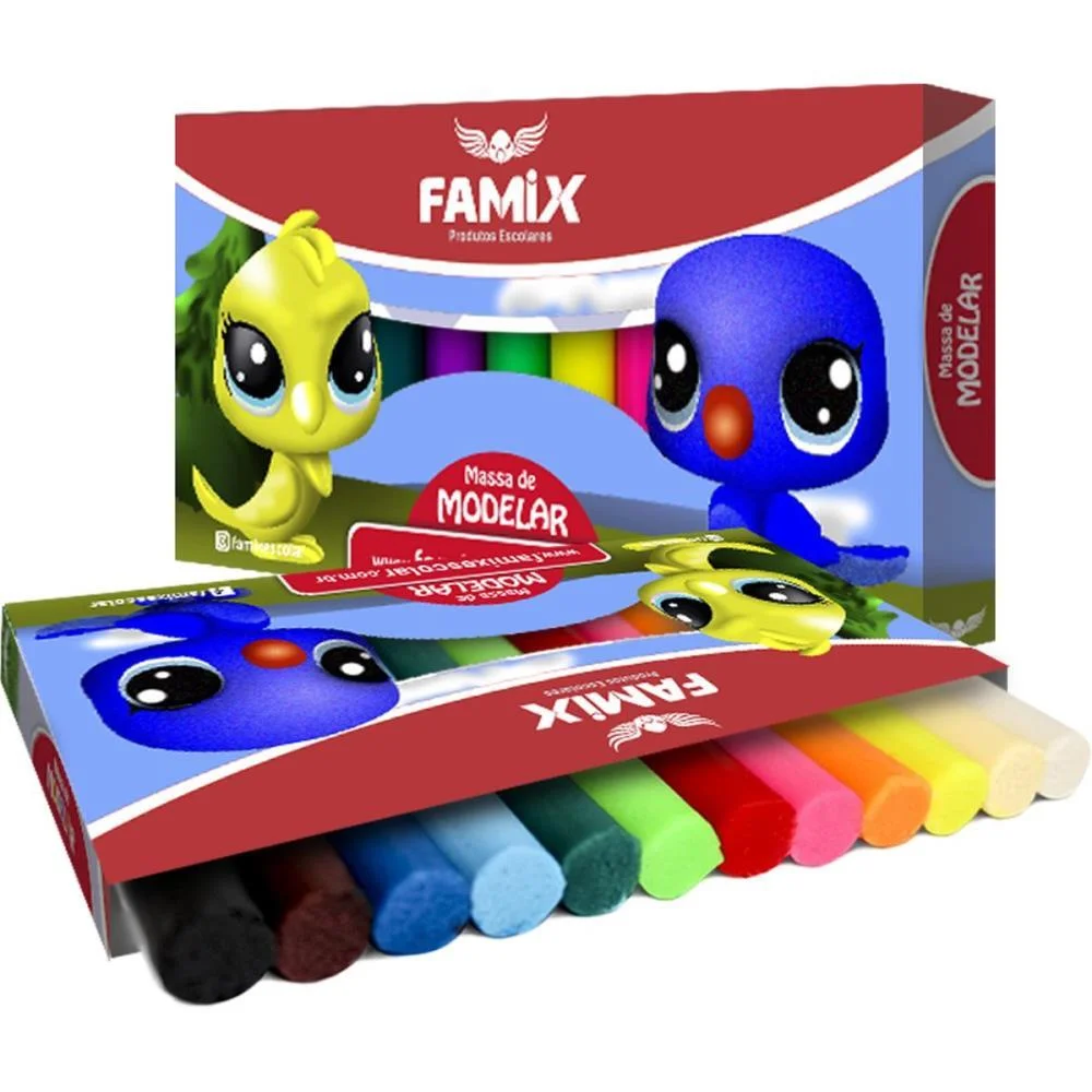 MASSA PARA MODELAR 12 CORES 180G FAMIX (PCT.C/06) - imagem 4