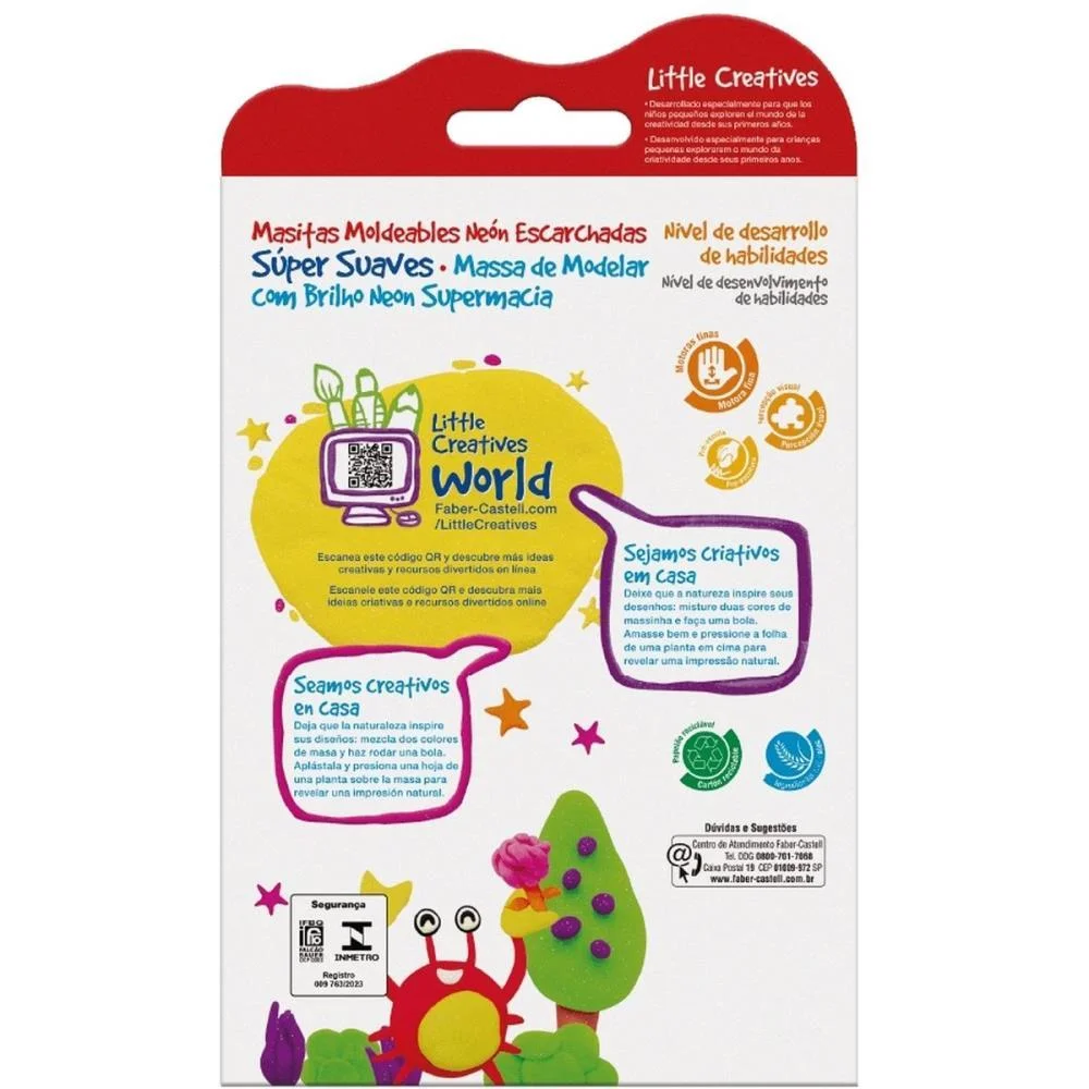 MASSA PARA MODELAR 4 CORES NEON BRILHO SUPERMACIA FABER-CASTELL (CX.C/04) - imagem 3