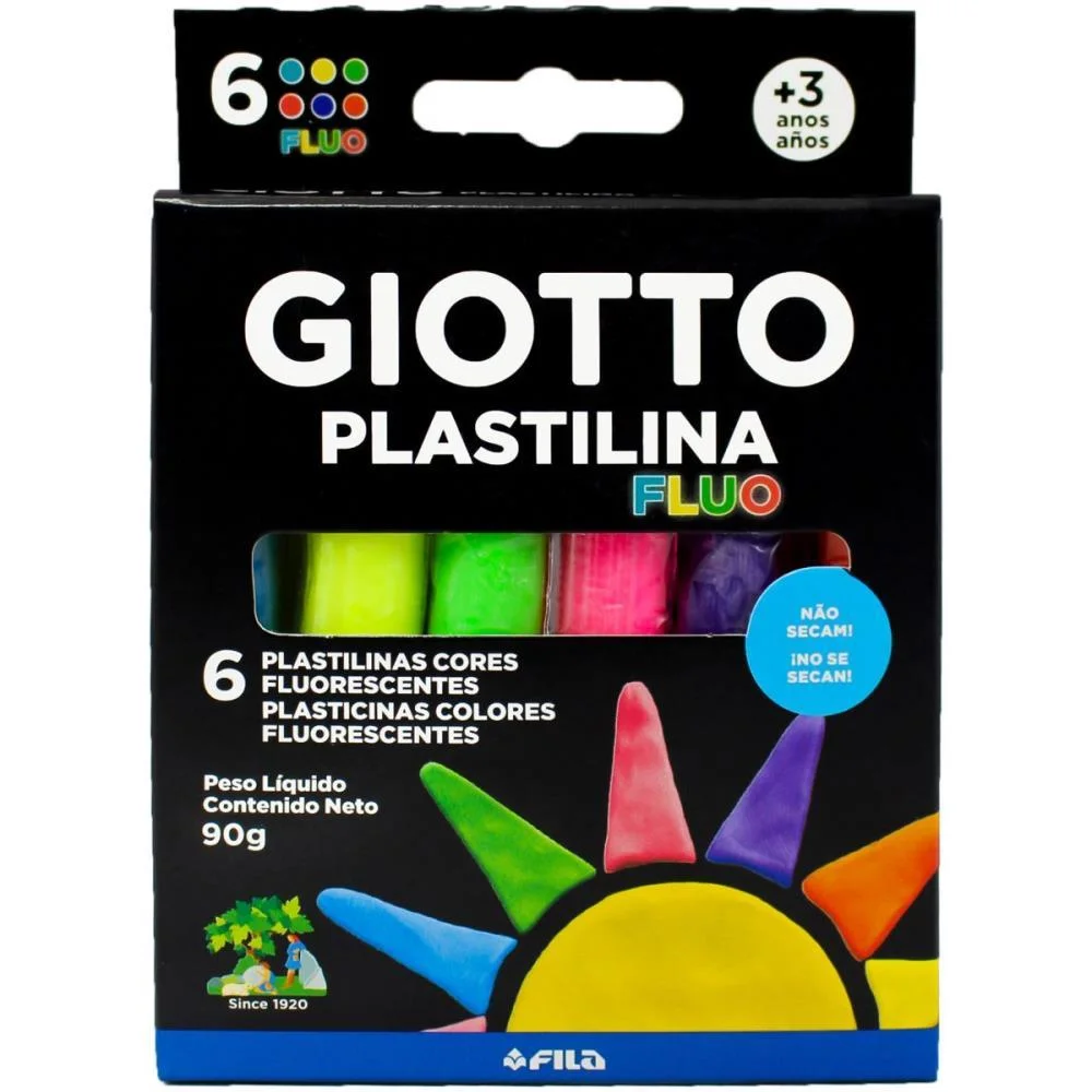 MASSA PARA MODELAR GIOTTO 6CORES PLASTILINA FLUO CANSON (UNIDADE) - imagem 2