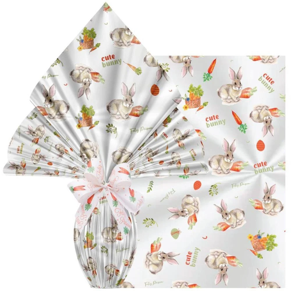 SACO POLI TRANSPARENTE DECORAD 15X22CM COELHO CENOURA XINGO EMBALAGENS (PCT.C/50) - imagem 4