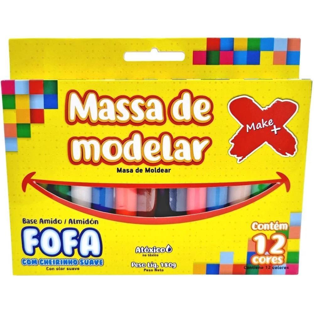 MASSA PARA MODELAR FOFA 12 CORES 180G MAKE+ (PCT.C/06) - imagem 3