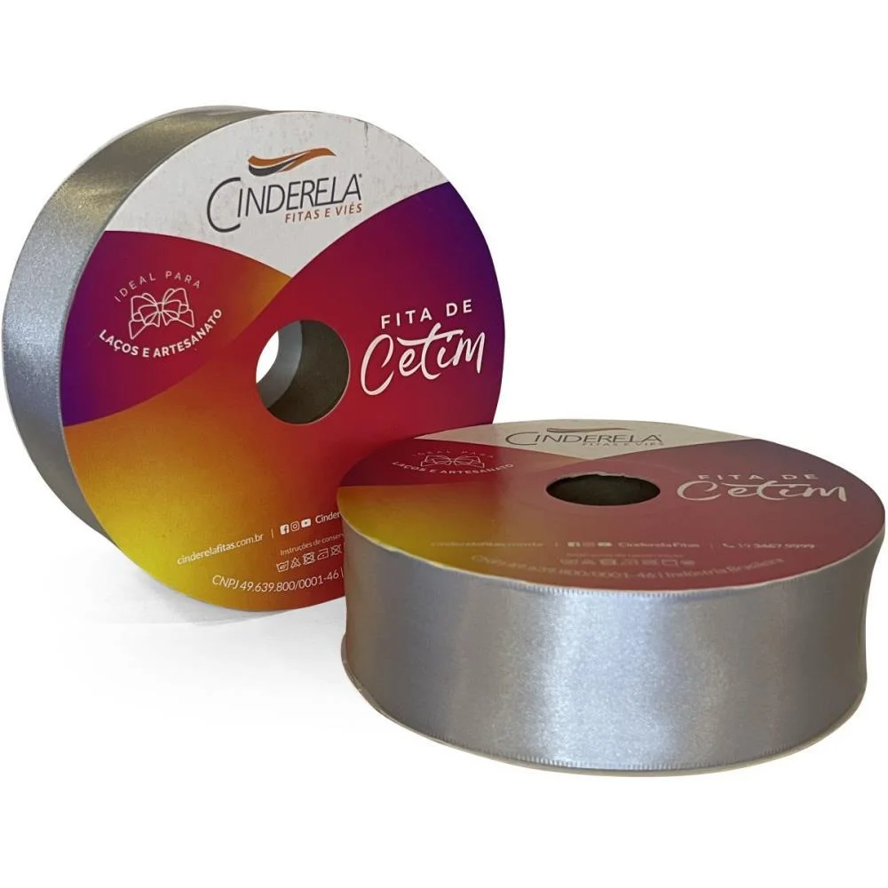 FITA DE CETIM 38MM 50M. PRATA CINDERELA (UNIDADE) - imagem 3