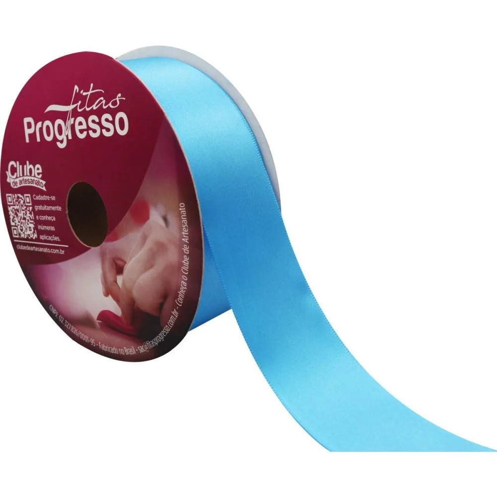 FITA DE CETIM 38MM 50M. AZUL MEDIO 1390 FITAS PROGRESSO (UNIDADE) - imagem 3