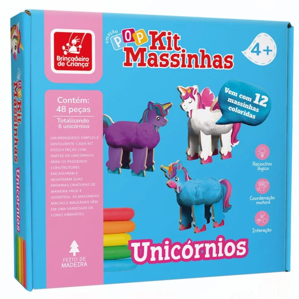 MASSA PARA MODELAR CRIATIVA UNICORNIOS KIT 23COR+6UNIC.MAD BRINC. DE CRIANCA (UNIDADE) - imagem 3
