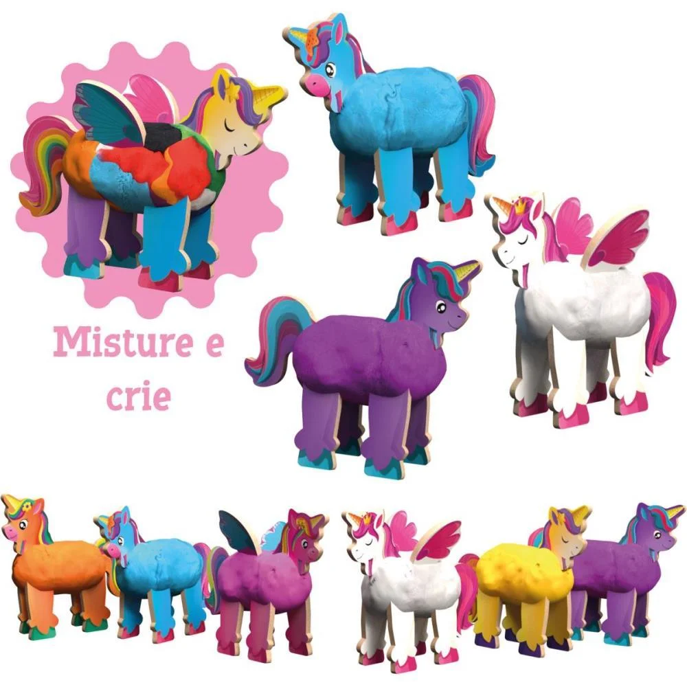 MASSA PARA MODELAR CRIATIVA UNICORNIOS KIT 23COR+6UNIC.MAD BRINC. DE CRIANCA (UNIDADE) - imagem 4