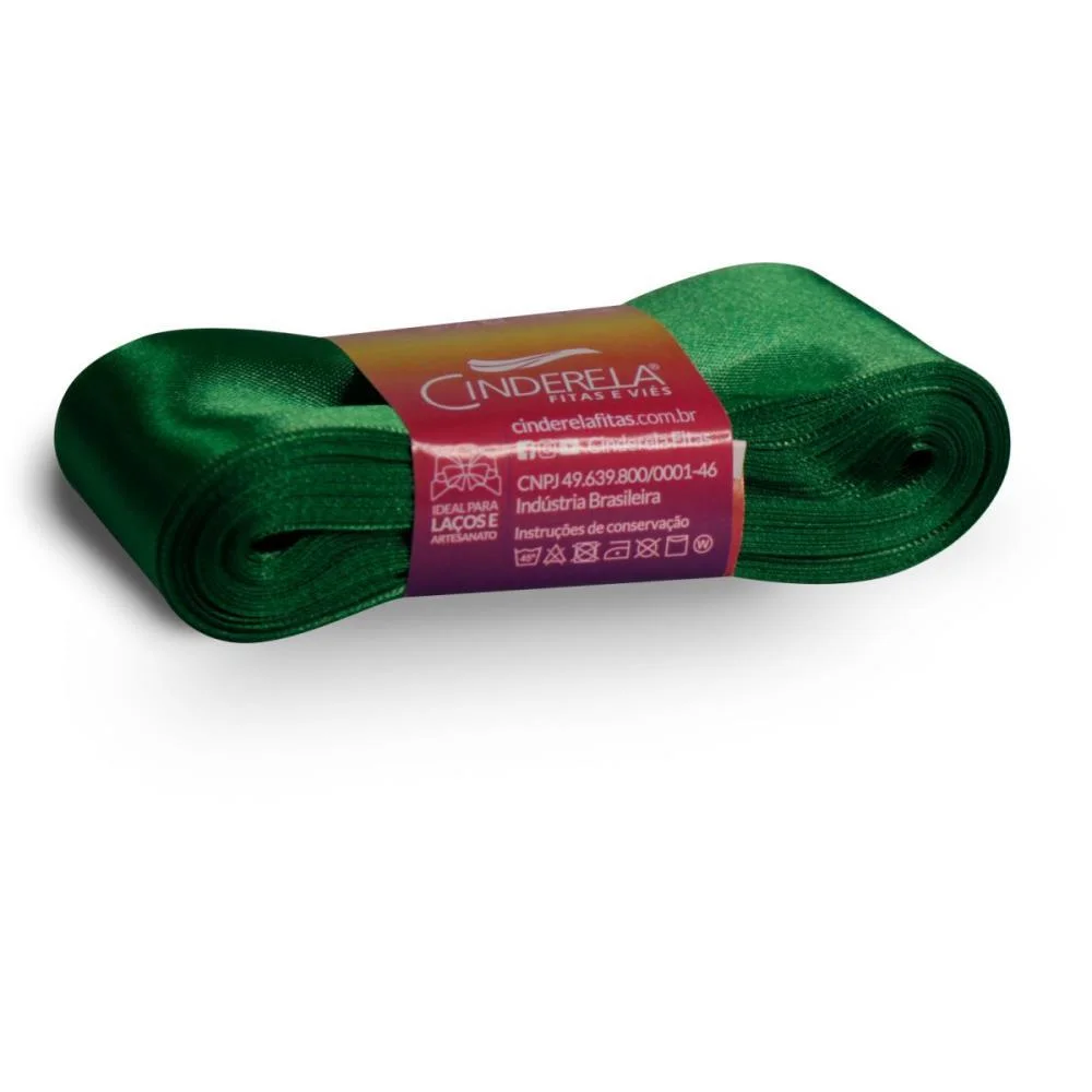 FITA DE CETIM 38MM 10M. VERDE BANDEIRA CINDERELA (UNIDADE) - imagem 2