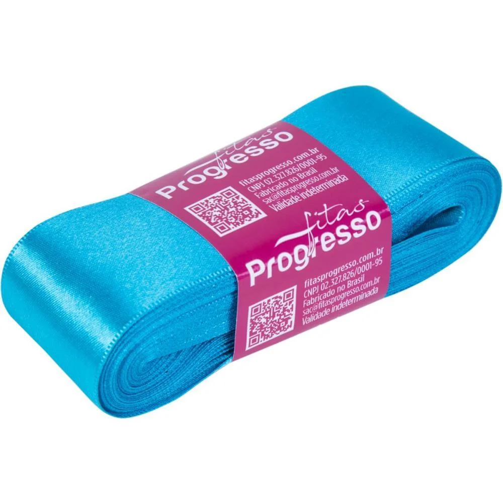 FITA DE CETIM 38MM 10M. AZUL TURQUEZA 213 FITAS PROGRESSO (UNIDADE) - imagem 3