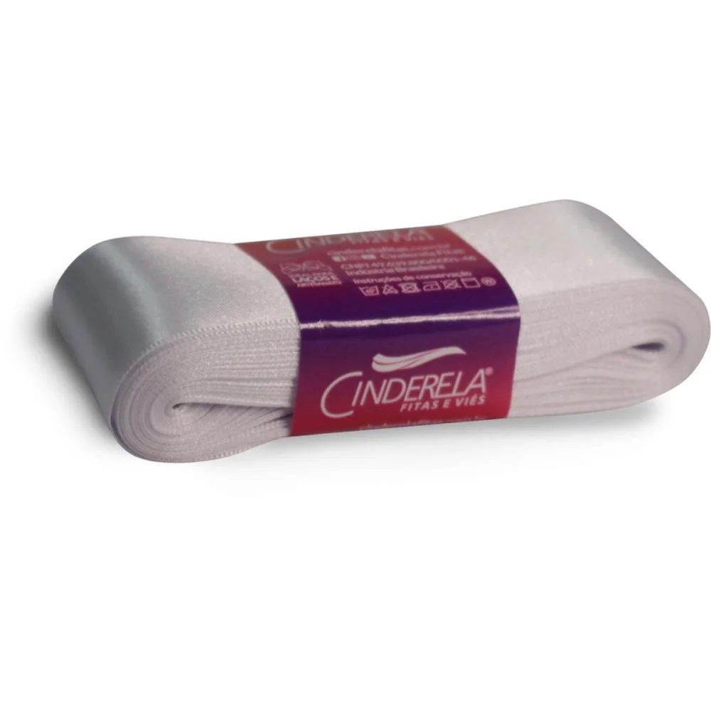 FITA DE CETIM 38MM 10M. BRANCA CINDERELA (UNIDADE) - imagem 2