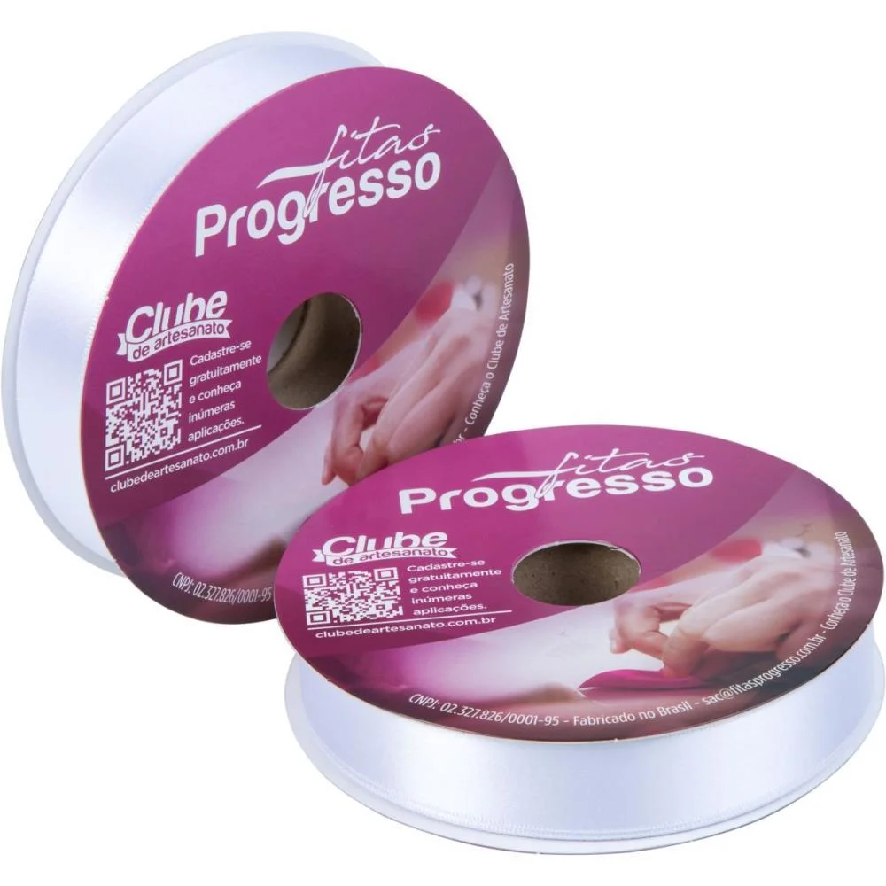 FITA DE CETIM 22MM 50M. BRANCO 201 FITAS PROGRESSO (ROLO) - imagem 2