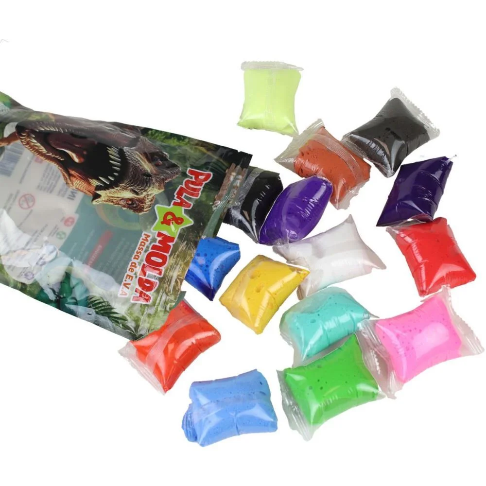 MASSA PARA MODELAR CRIATIVA PULA E MOLDA 150G DINO 15CORES MAGIC KIDS (UNIDADE) - imagem 5