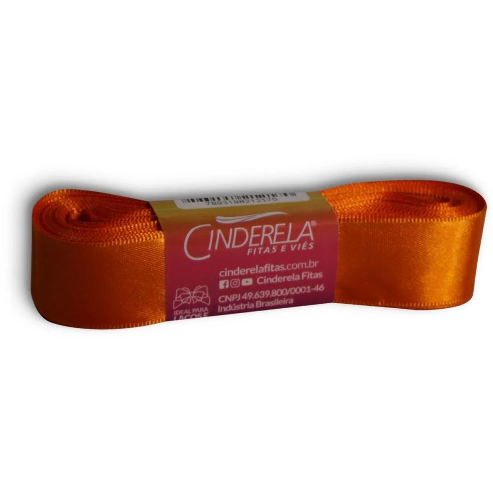 FITA DE CETIM 22MM 10M. LARANJA CINDERELA (UNIDADE) - imagem 2