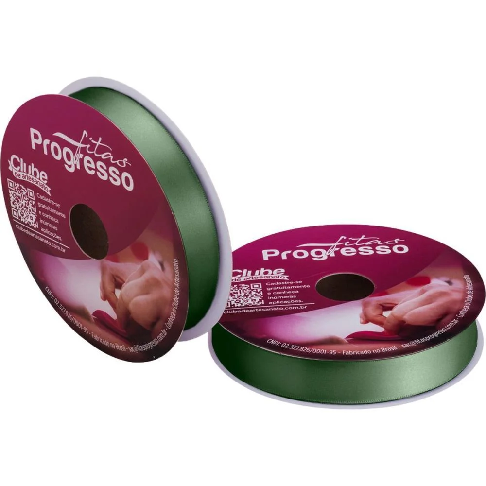 FITA DE CETIM 22MM 50M. VERDE OLIVA 2059 FITAS PROGRESSO (ROLO) - imagem 2