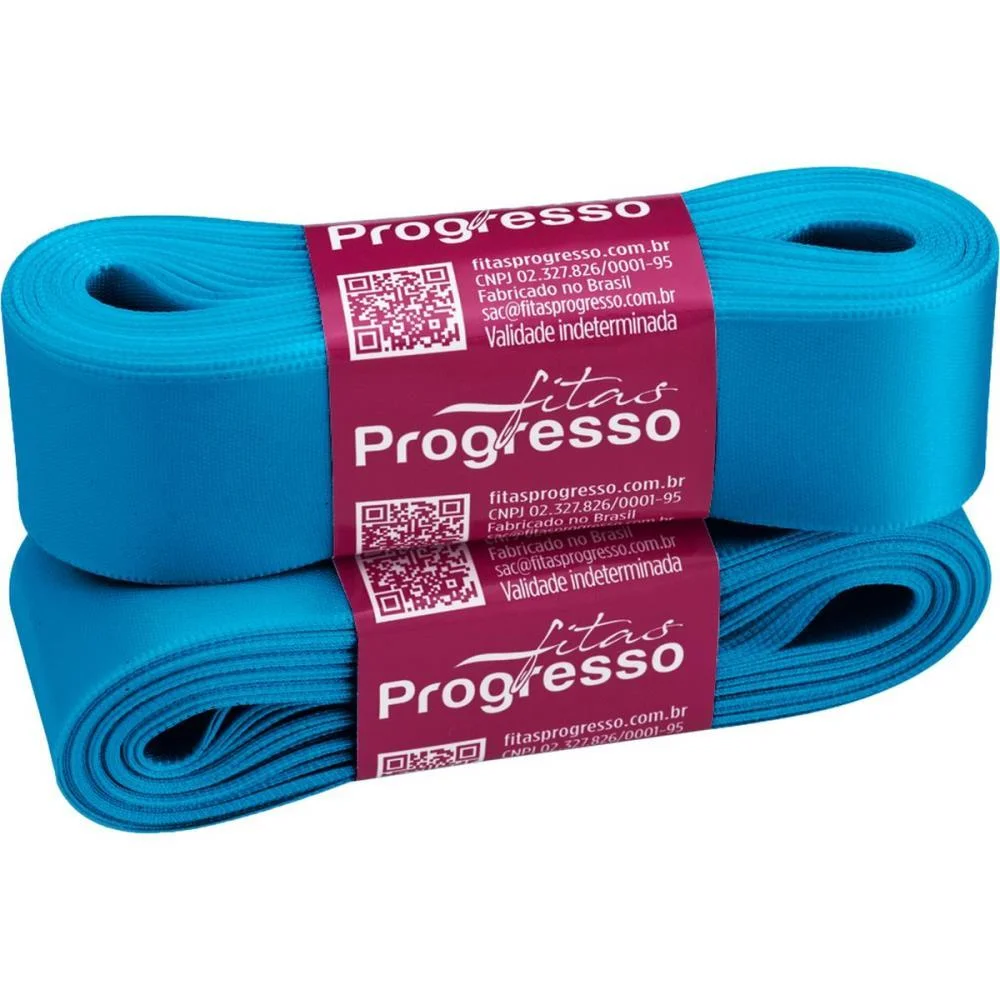 FITA DE CETIM 30MM 10M. AZUL MEDIO 1390 FITAS PROGRESSO (UNIDADE) - imagem 2