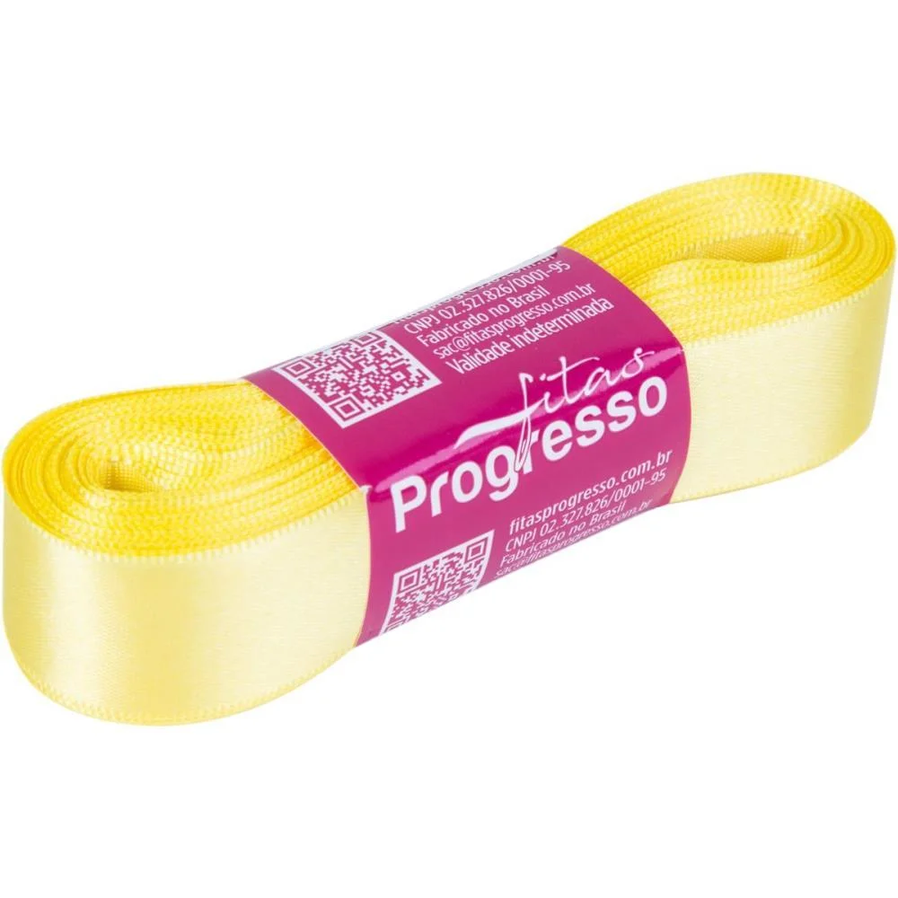 FITA DE CETIM 22MM 10M. AMARELO CANARI 242 FITAS PROGRESSO (UNIDADE) - imagem 2