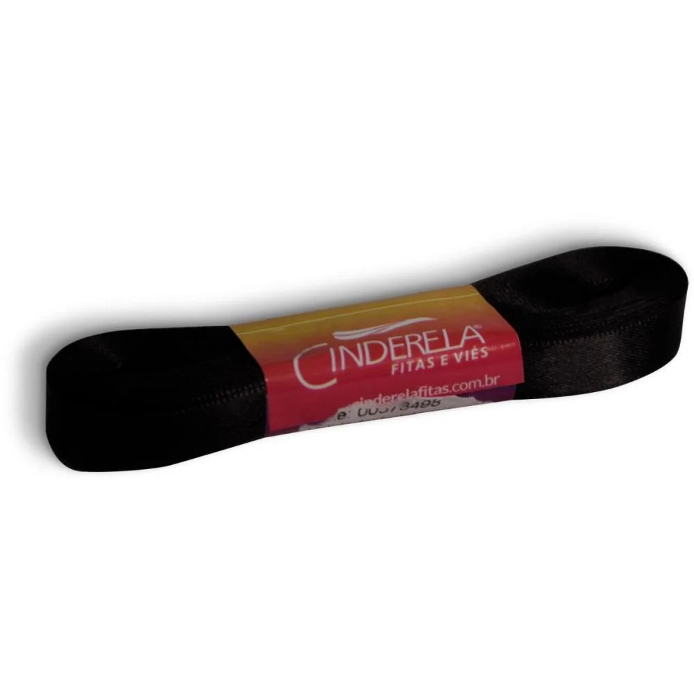 FITA DE CETIM 10MM 10M. PRETO CINDERELA (UNIDADE) - imagem 2