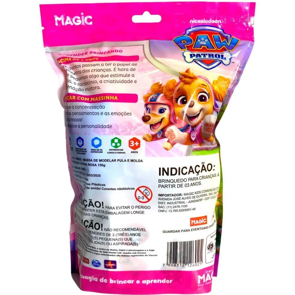 MASSA PARA MODELAR CRIATIVA P.CANINA SKYE 150G C/ADESIVOS MAGIC KIDS (UNIDADE) - imagem 4