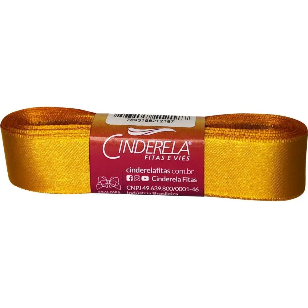 FITA DE CETIM 22MM 10M. AMARELO CINDERELA (UNIDADE) - imagem 2