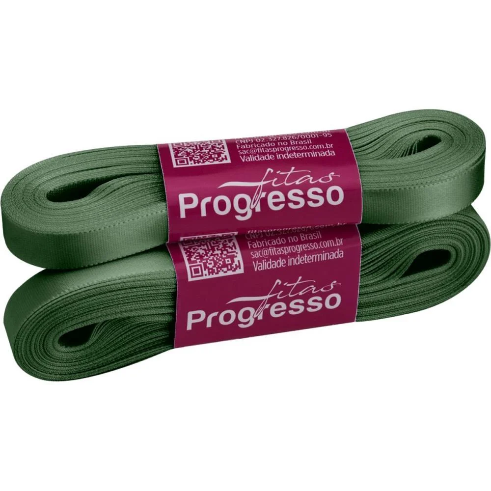 FITA DE CETIM 10MM 10M. VERDE OLIVA 2059 FITAS PROGRESSO (UNIDADE) - imagem 2
