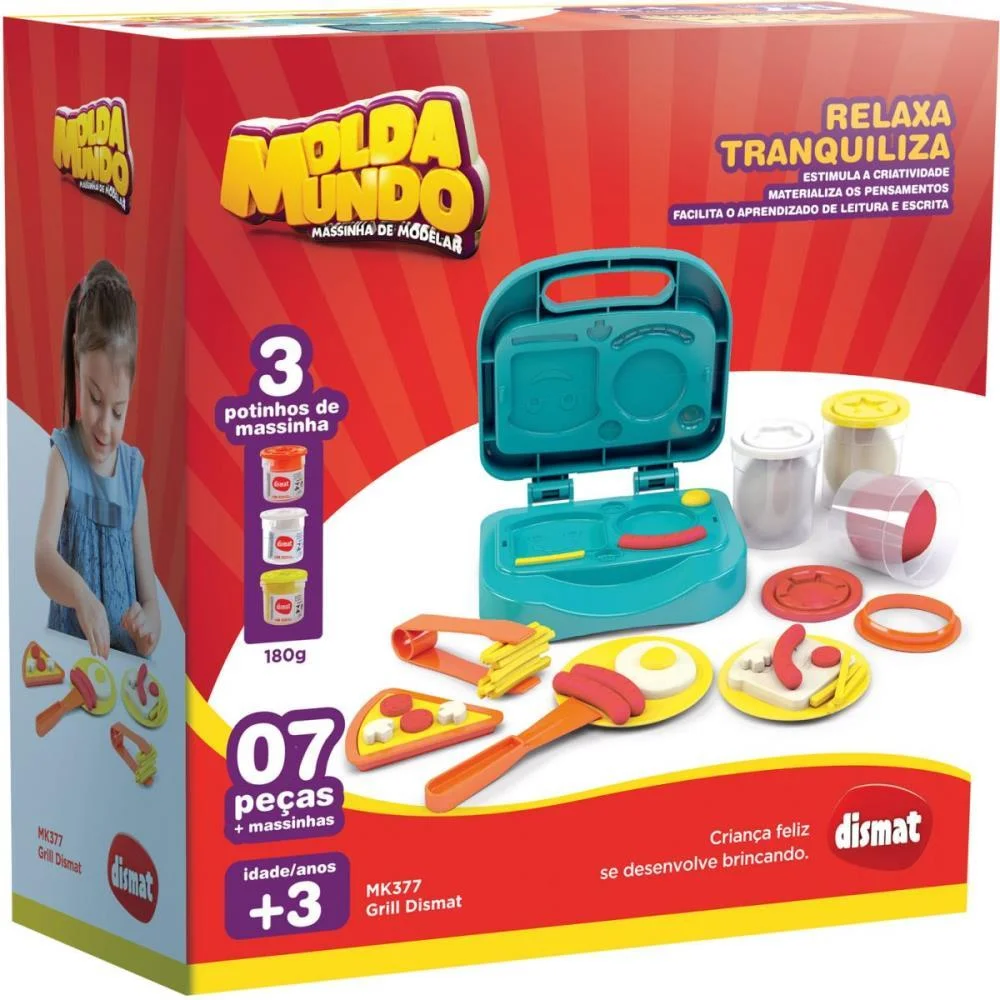 MASSA PARA MODELAR CRIATIVA GRILL 7 PEÇAS DISMAT (UNIDADE) - imagem 5