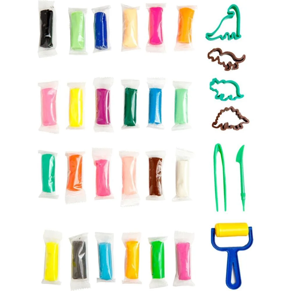 MASSA PARA MODELAR CRIATIVA DINO 24CORES + 7 PECAS LEONORA (KIT) - imagem 4