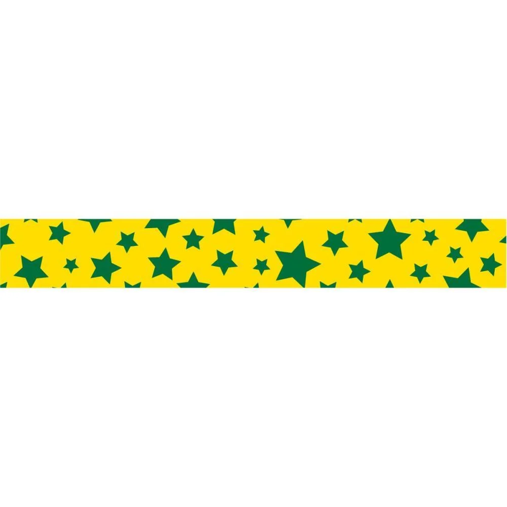 FITA DE CETIM DECORADA 15MM 10M. ESTRELAS VERDE/AMAR. FITAS PROGRESSO (UNIDADE) - imagem 2