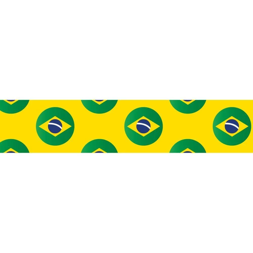 FITA DE CETIM DECORADA 22MM 10M. BANDEIRAS BRASIL AM FITAS PROGRESSO (UNIDADE) - imagem 3