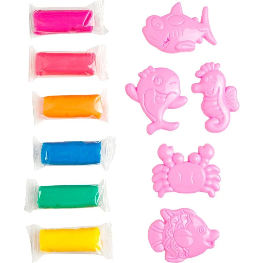 MASSA PARA MODELAR CRIATIVA FUNDO DO MAR 6 CORES + 5 PECAS LEONORA (KIT) - imagem 4