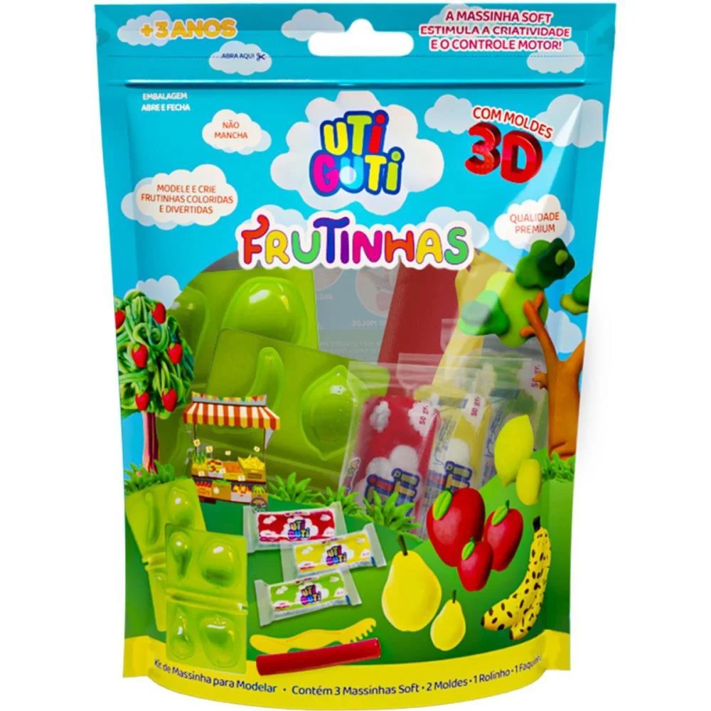 MASSA PARA MODELAR CRIATIVA KIT FRUTINHAS UTIGUTI 7PCS CANSON (UNIDADE) - imagem 3