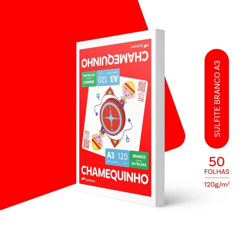 PAPEL SULFITE A3 CHAMEQUINHO 120GR CHAMEX (PCT.C/50) - imagem 2