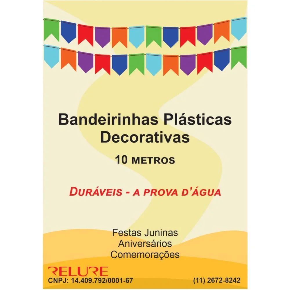 ARTIGO PARA DECORACAO BANDEIRINHA PLASTICA 10M (S) HONEY (UNIDADE) - imagem 4