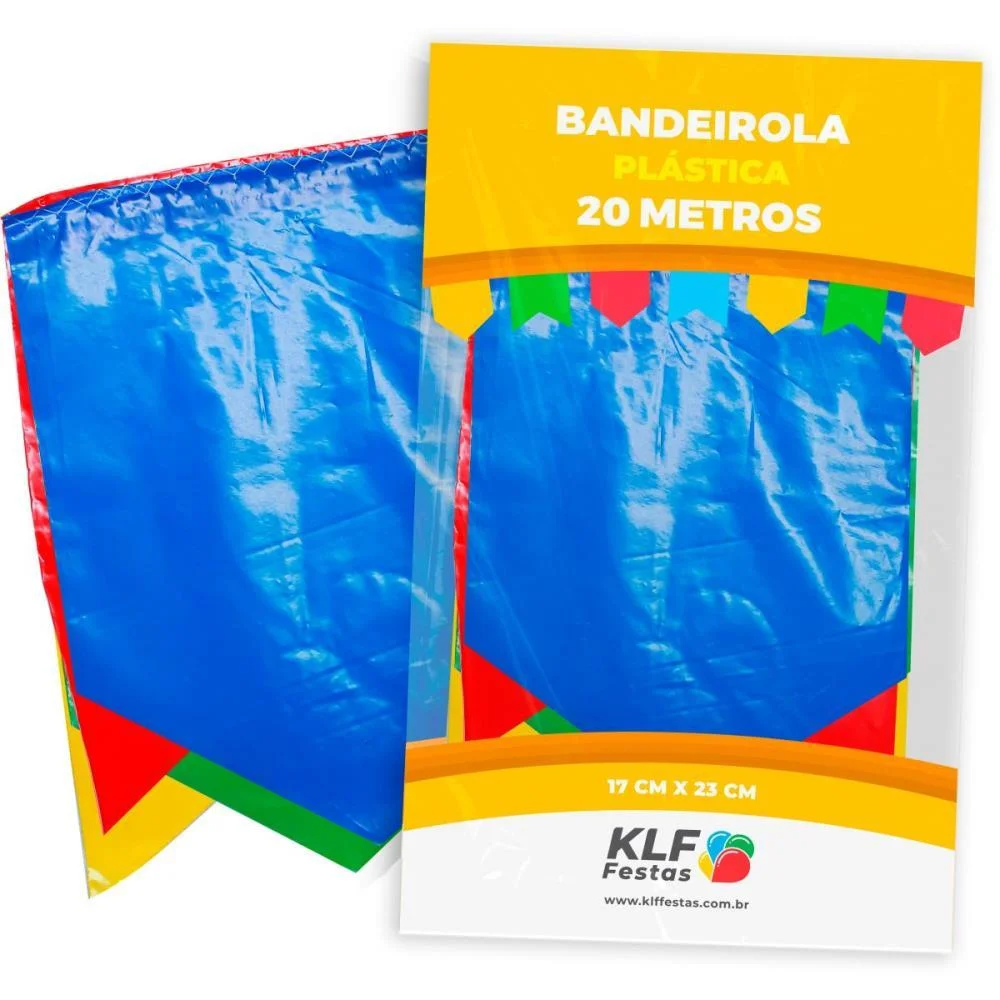 ARTIGO PARA DECORACAO BANDEIROLA PLASTICA 20M 17X23C KLF FESTAS (PACOTE) - imagem 3