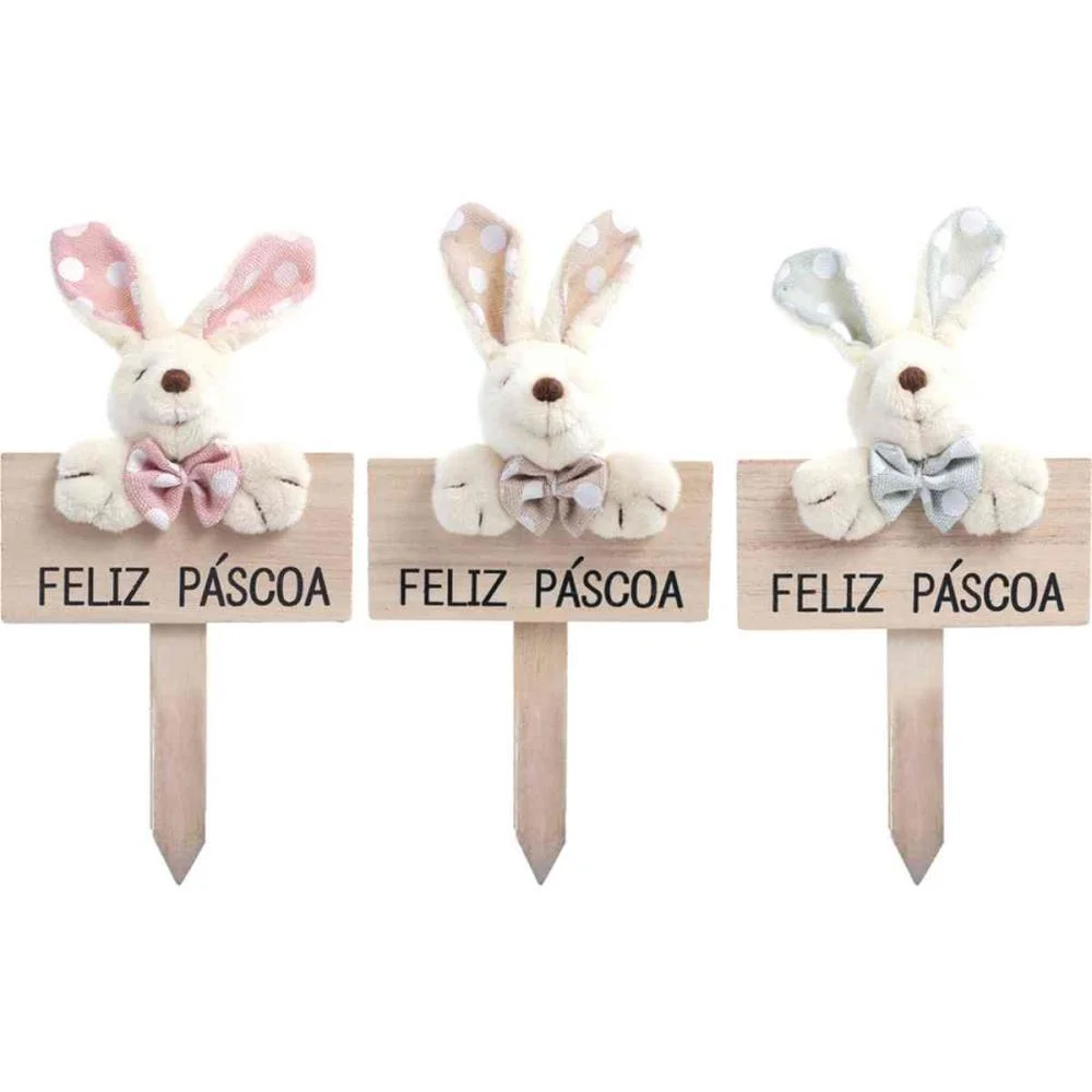 DECORACAO DE PASCOA PLAQUINHA FELIZ PASCOA 22CM(S) CROMUS (UNIDADE) - imagem 3