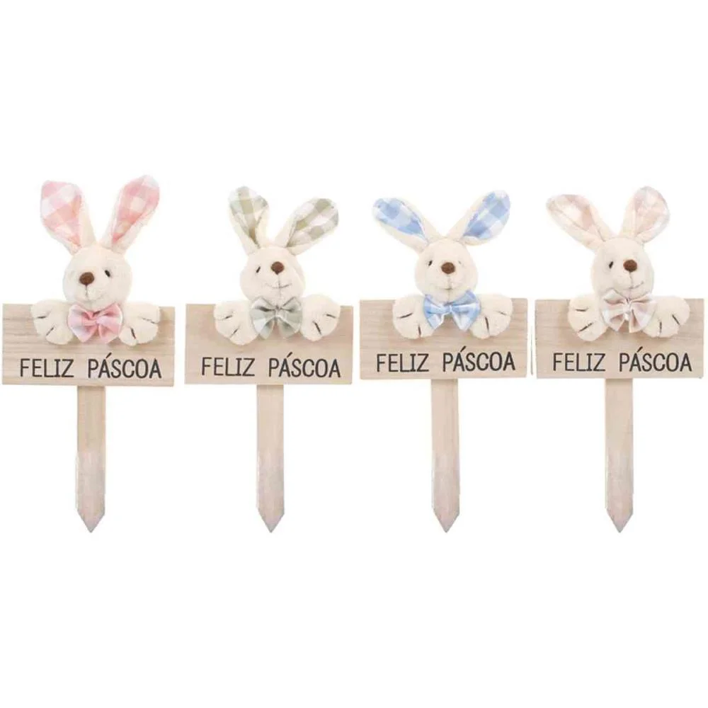 DECORACAO DE PASCOA PLAQUINHA FELIZ PASCOA 22CM(S) CROMUS (UNIDADE) - imagem 3