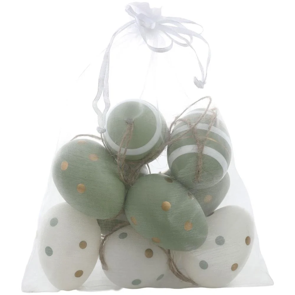 DECORACAO DE PASCOA OVINHOS DEC. VERDE/BRANCO 6CM CROMUS (PCT.C/09) - imagem 3