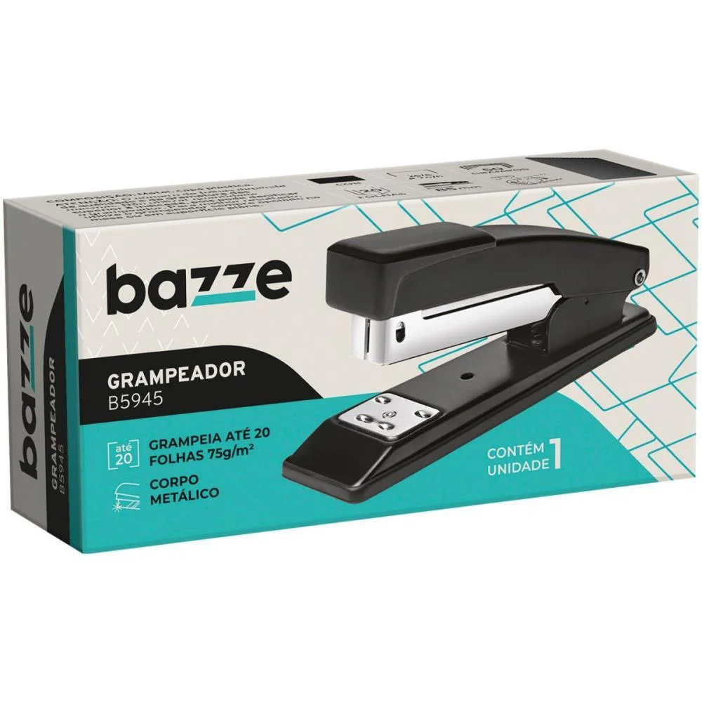 GRAMPEADOR METAL BAZZE B5945 PRETO 26/6 P/20F. SUMMIT (UNIDADE) - imagem 4