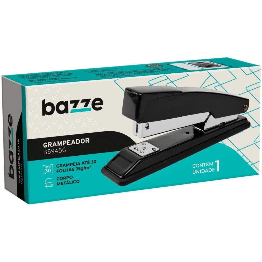 GRAMPEADOR METAL BAZZE B5945G PRETO 26/6 P/30F. SUMMIT (UNIDADE) - imagem 3