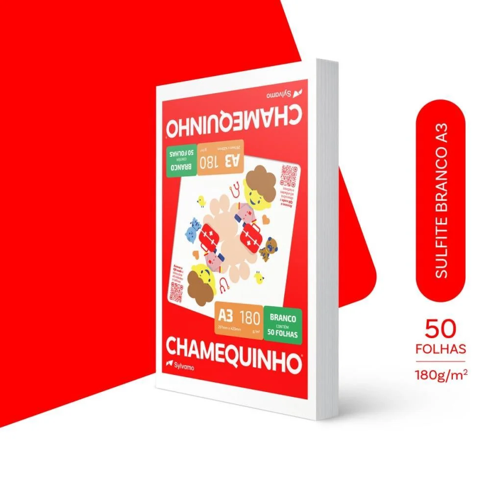 PAPEL SULFITE A3 CHAMEQUINHO 180GR CHAMEX (PCT.C/50) - imagem 2