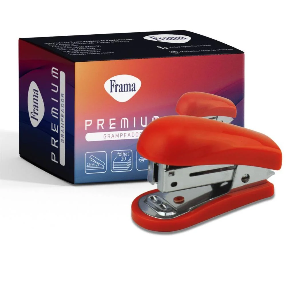 GRAMPEADOR MINI P/20FLS 26/6 VERMELHO 6,4CM FRAMA (UNIDADE) - imagem 2