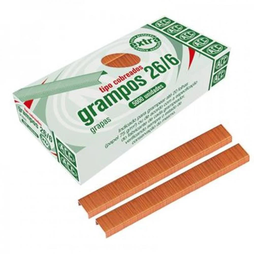 GRAMPO PARA GRAMPEADOR 26/6 COBREADO 5000 EXTRA ACC (CAIXA) - imagem 4
