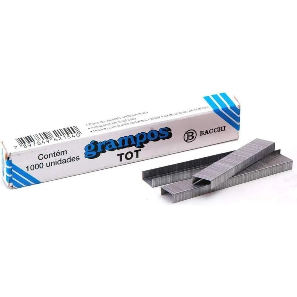 GRAMPO PARA GRAMPEADOR TOT GALVANIZADO 1000 GRAMPOS BACCHI (PCT.C/10) - imagem 2