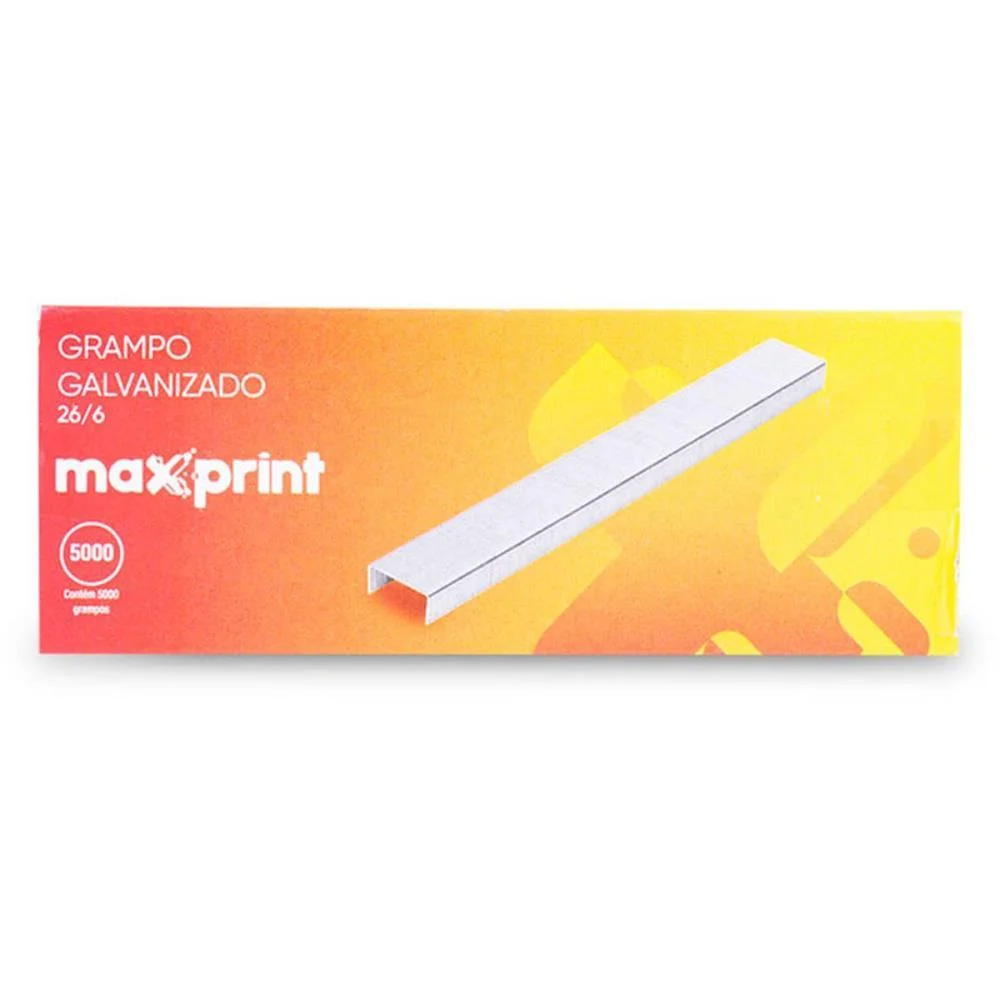 GRAMPO PARA GRAMPEADOR 26/6 GALVANIZADO 5000 GRAMPOS MAXPRINT (UNIDADE) - imagem 3
