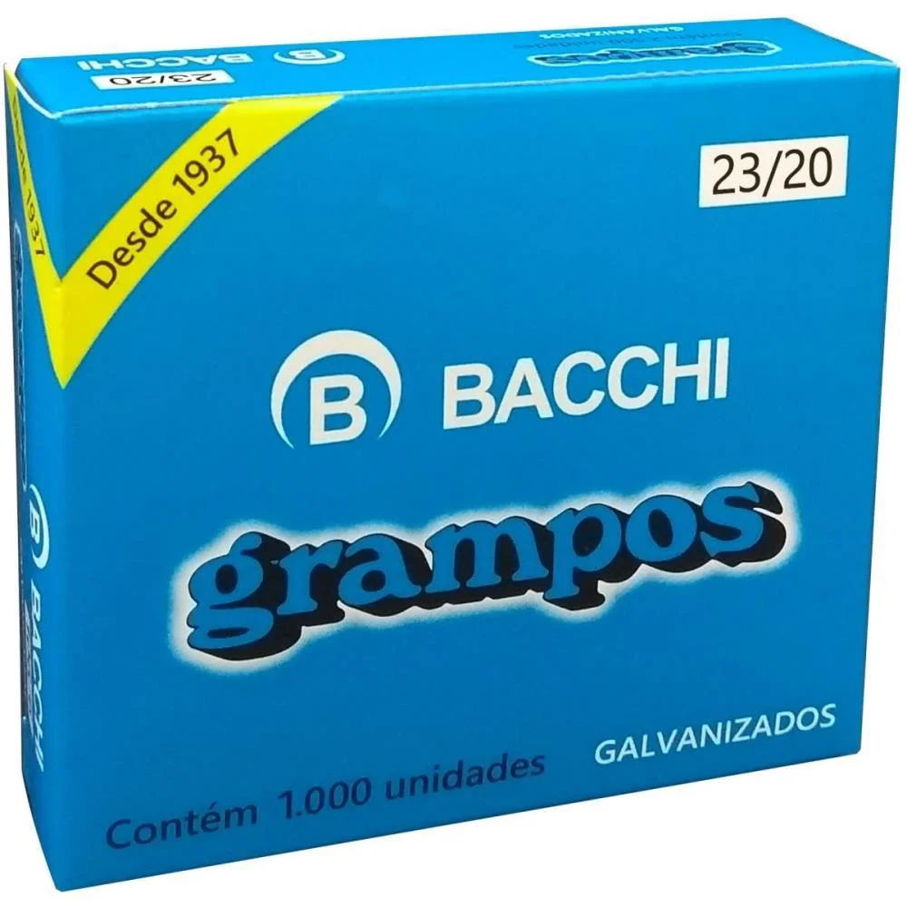 GRAMPO PARA GRAMPEADOR 23/20 ACO 1000 GRAMPOS BACCHI (CAIXA) - imagem 4