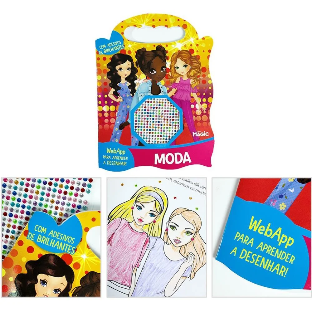 LIVRO COM ADESIVOS BOLSA DE ADESIVOS MODA MAGIC KIDS (UNIDADE) - imagem 5