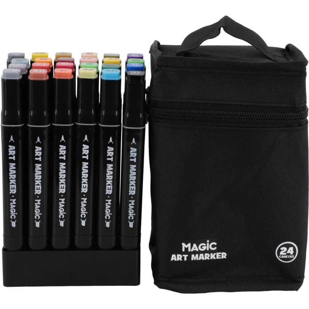 MARCADOR ARTISTICO ART MARKER 24 CORES C/BOLSA MAGIC KIDS (UNIDADE) - imagem 2